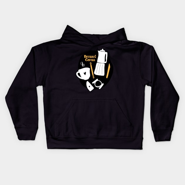 Ceramic and Coffee Kids Hoodie by Teequeque